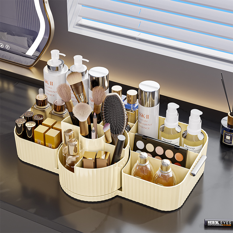 Rotating storage box, milky white