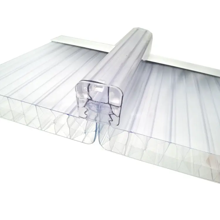 Multi-layer Architectural roofing Waterproof 16mm clear PC U lock hollow plastic board with UV coating