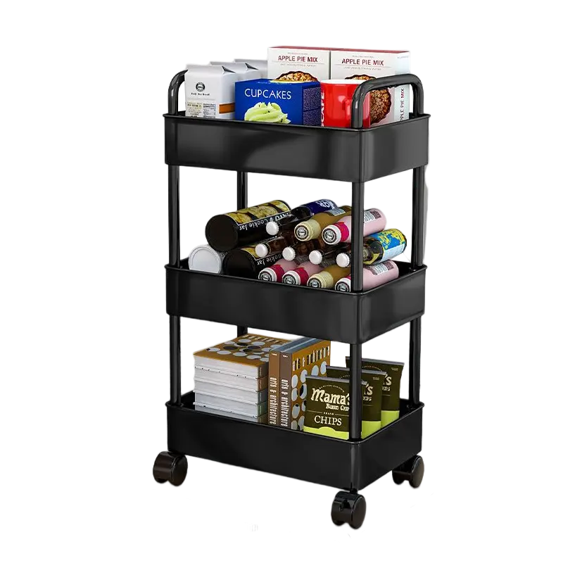 Carrello portaoggetti a 3 livelli con rotelle carrello portaoggetti Mobile Organizer da cucina