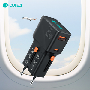 COTECi Mini evrensel seyahat şarj İngiliz avustralya cep telefonu fişi QC3.0 hızlı şarj PD şarj 25W seyahat adaptörü