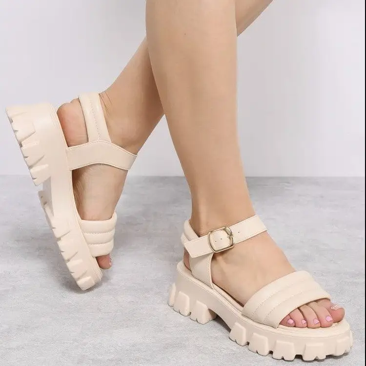 Sandalias de plataforma informales para mujer, zapatos femeninos de cuña
