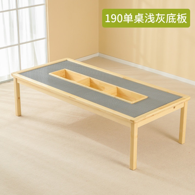 (Fond gris) Table de construction circulaire, 190*90*50cm