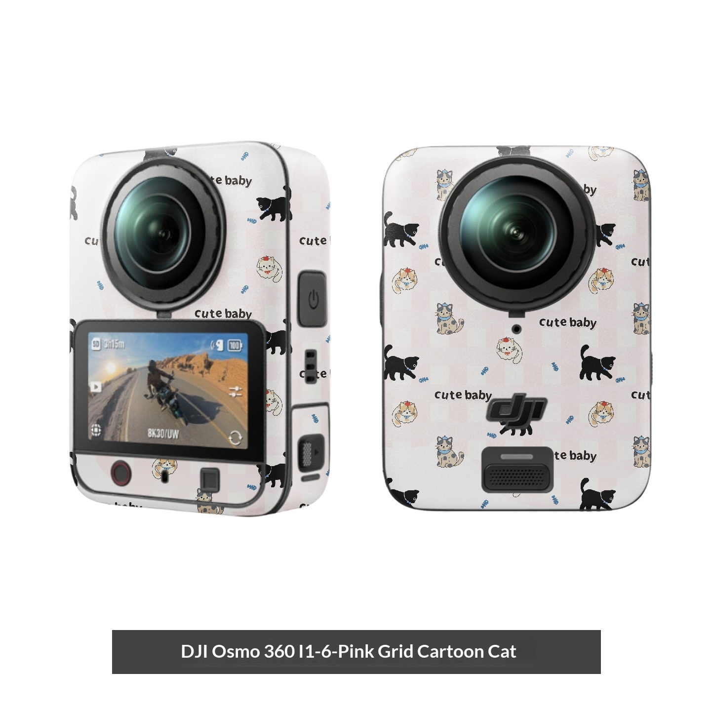 DJI Osmo 360II-6 - Chat Cartoon Rose à Grille