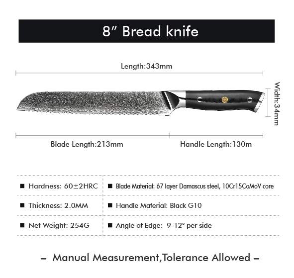 Coltello da pane nero