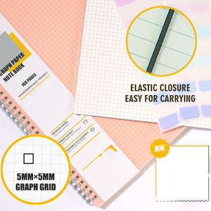 Cuaderno de papel gráfico de tapa dura en espiral con cubierta transparente de Color resistente al agua para revista escolar de trabajo personalizado - Product Image 4