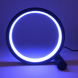 Akıllı RGBIC yüzük masa lambası müzik Sync ortam LED ışık odası dekor için serin lamba tuya renk değiştirme Modern USB masa lambası - Product Image 4