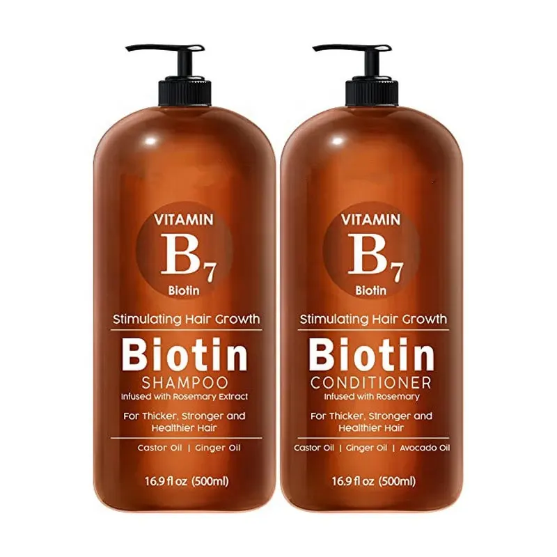 Personalize shampoo e condicionador de cabelo unissex, shampoo natural de biotin para crescimento do cabelo