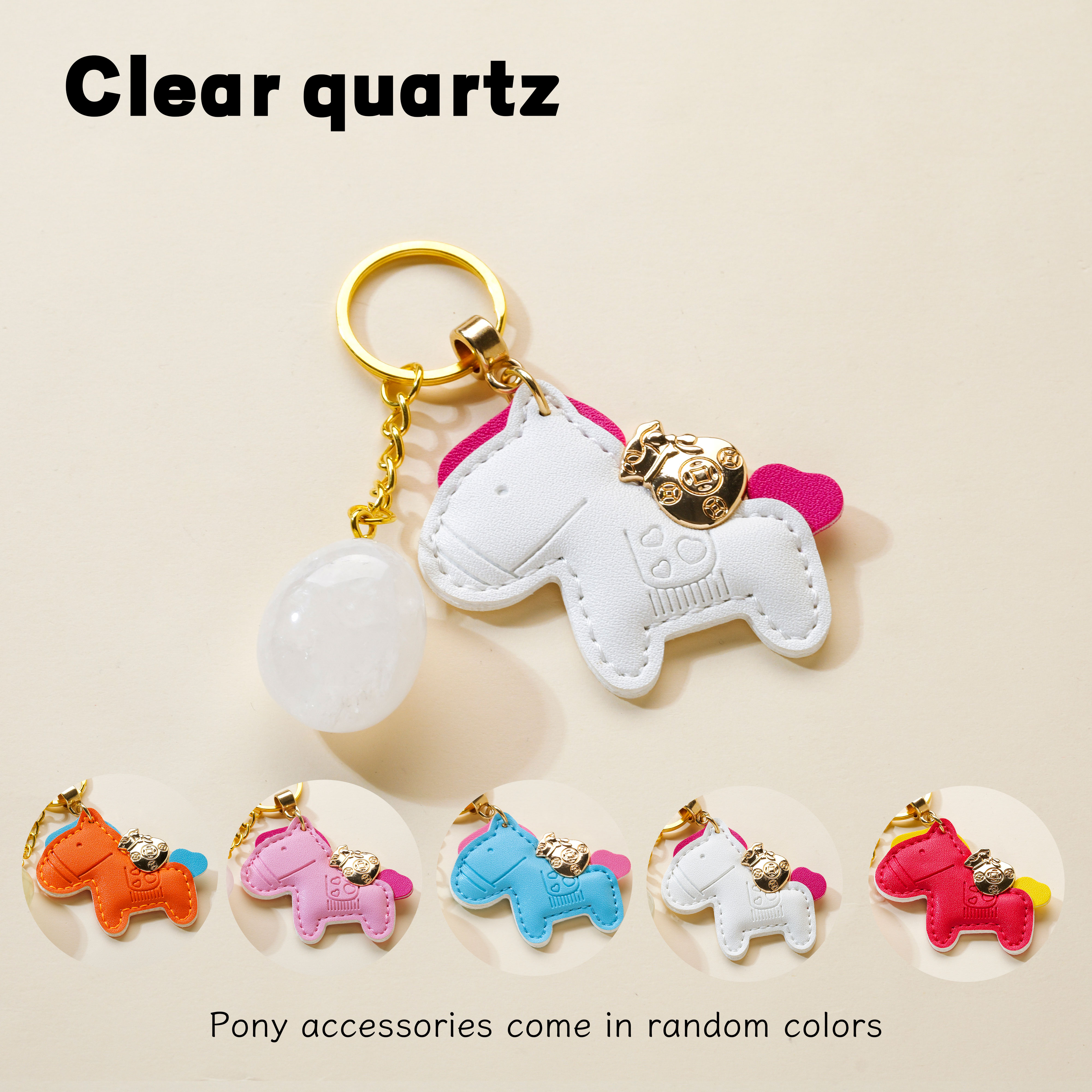 quartz clair + cheval aléatoire