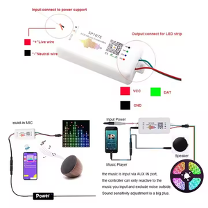 DC5-24V RGB светодиодный музыкальный контроллер SP107E для управления приложением BT WS2812 WS2813 SK6812 WS2801 Dream Color Pixel LED контроллер - Product Image 4