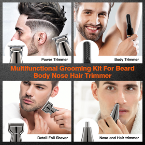 Pritech Baard Trimmer Voor Mannen Waterdichte Elektrische Neus Haar Trimmer All In One Lichaam Scheerapparaat <span class=keywords><strong>Kit</strong></span> Draadloze Tondeuse Voor Mannen - Product Image 4