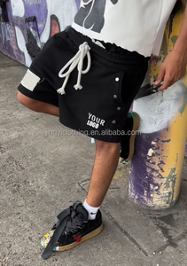 Pantalones Cortos de Sudor de Doble Capa con Botones Laterales de Algodón 100%, Cuerda Gruesa Personalizada - Product Image 2