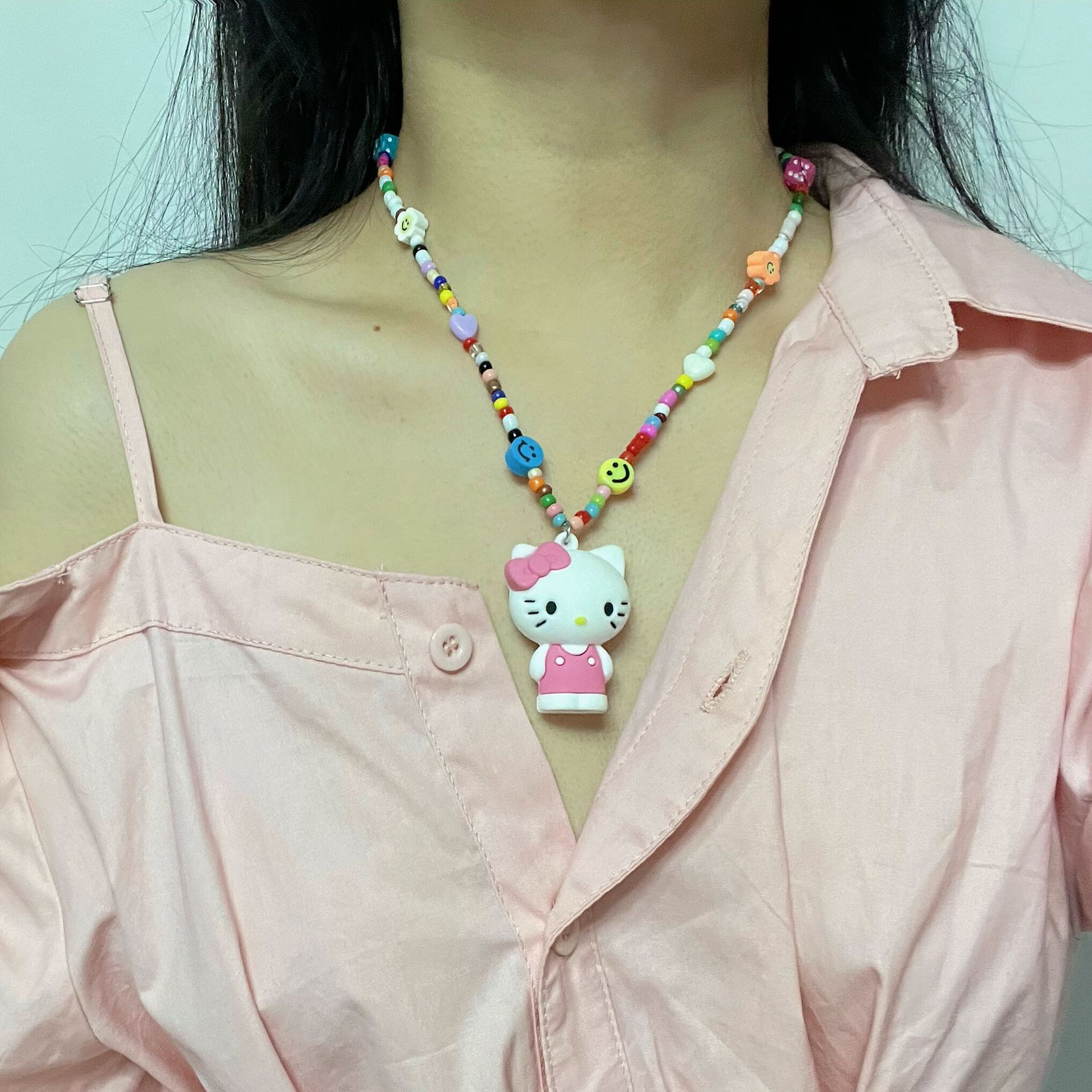 Hello Kitty Rice Bead Necklace
