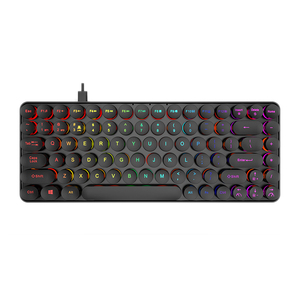 Teclado USB portátil con cable para tableta, ordenador, PC, teclado para juegos, Teclado mecánico arcoíris, 84 teclas
