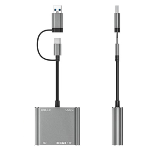 5合1扩展坞多功能存储卡读卡器Usb 3.0 usb-c至Tf Sd Xqd读卡器适配器，适用于Iphone 15 Pro/Max - Product Image 1