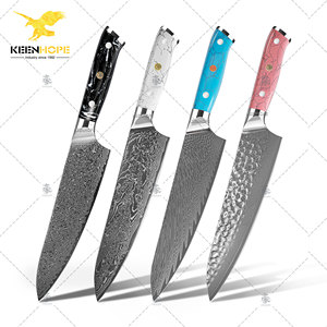 Keenhope ชุดมีดทำครัวเหล็กดามัสกัส AUS-10เทอร์ควอยซ์7นิ้วสวยงาม67ชั้น - Product Image 1