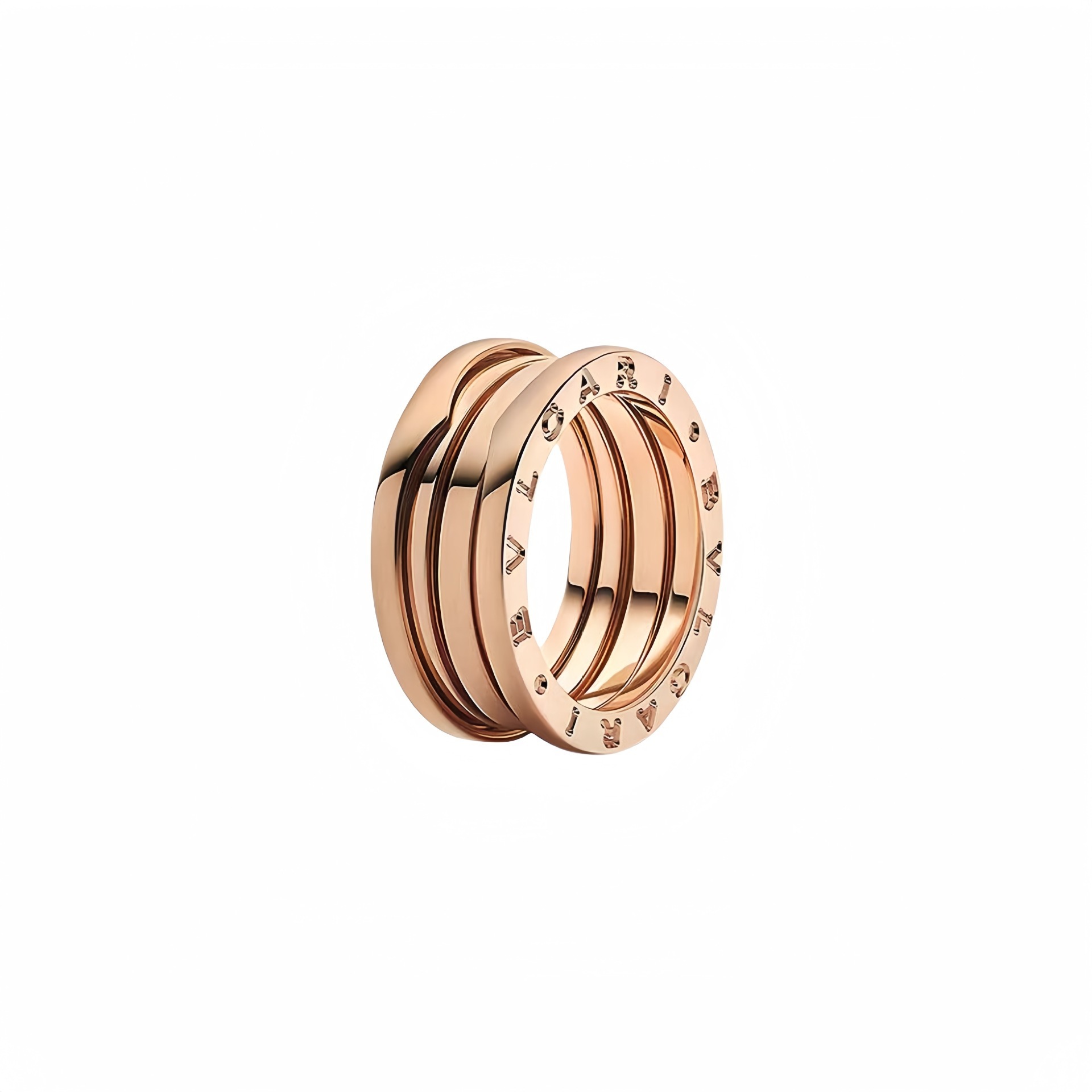 Muelle de tres anillos en oro rosa.