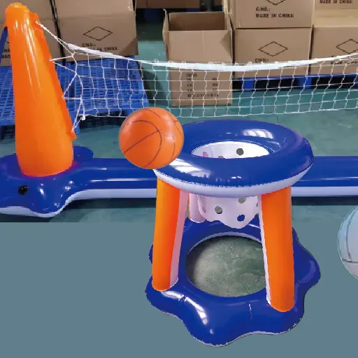 Wholesaleinchapable conjunto flutuador de piscina, rede de voleibol com anzóis e bolas de basquete, brinquedo flutuante para crianças e adultos