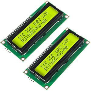 Aismartlink 1602 16x2 LCDモジュールシールドイエローグリーンバックライトIIC I2CドライバシリアルインターフェースとLCDモジュールディスプレイ付き - Product Image 1