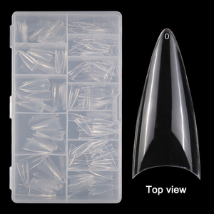 Toptan 360 adet yarım kapak temizle Stiletto Nail İpuçları sivri XL uzun hiçbir C eğrisi Stiletto Nail İpuçları Nail Art Salon için - Product Image 1