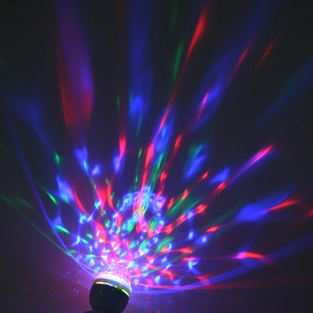 Cslido E27 xoay Strobe bóng đèn đa thay đổi màu sắc pha lê sân khấu Đảng đèn Disco đèn 85-265V RGB 3 wát LED Disco ánh sáng bóng đèn