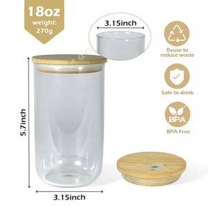 Clearance Sales 25pcs/ctn USA Warehouse RTS 18oz Clear Sublimation <strong>Egg</strong> Shaped Glass <strong>Cups</strong> with Plastic Straw
