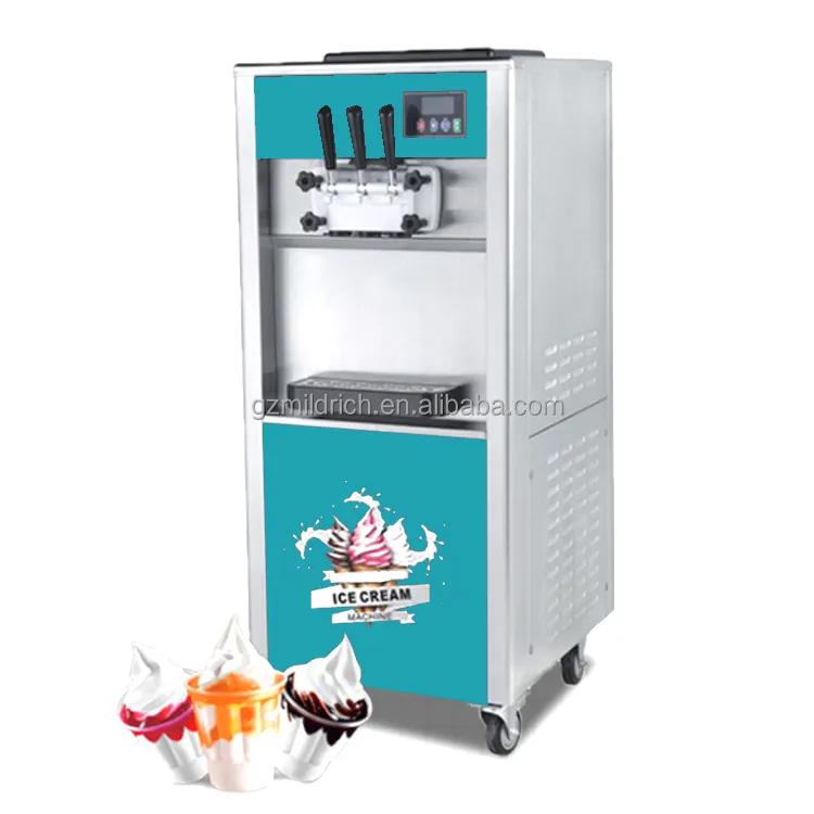 Venda quente Aço Inoxidável Vertical Grande Capacidade Soft Ice Cream Machine Maker Comercial para Empresas