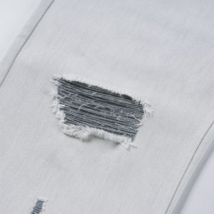 撕开白色牛仔裤男士宽松a字裤修身高脚裤潮流高品质牛仔裤 - Product Image 4