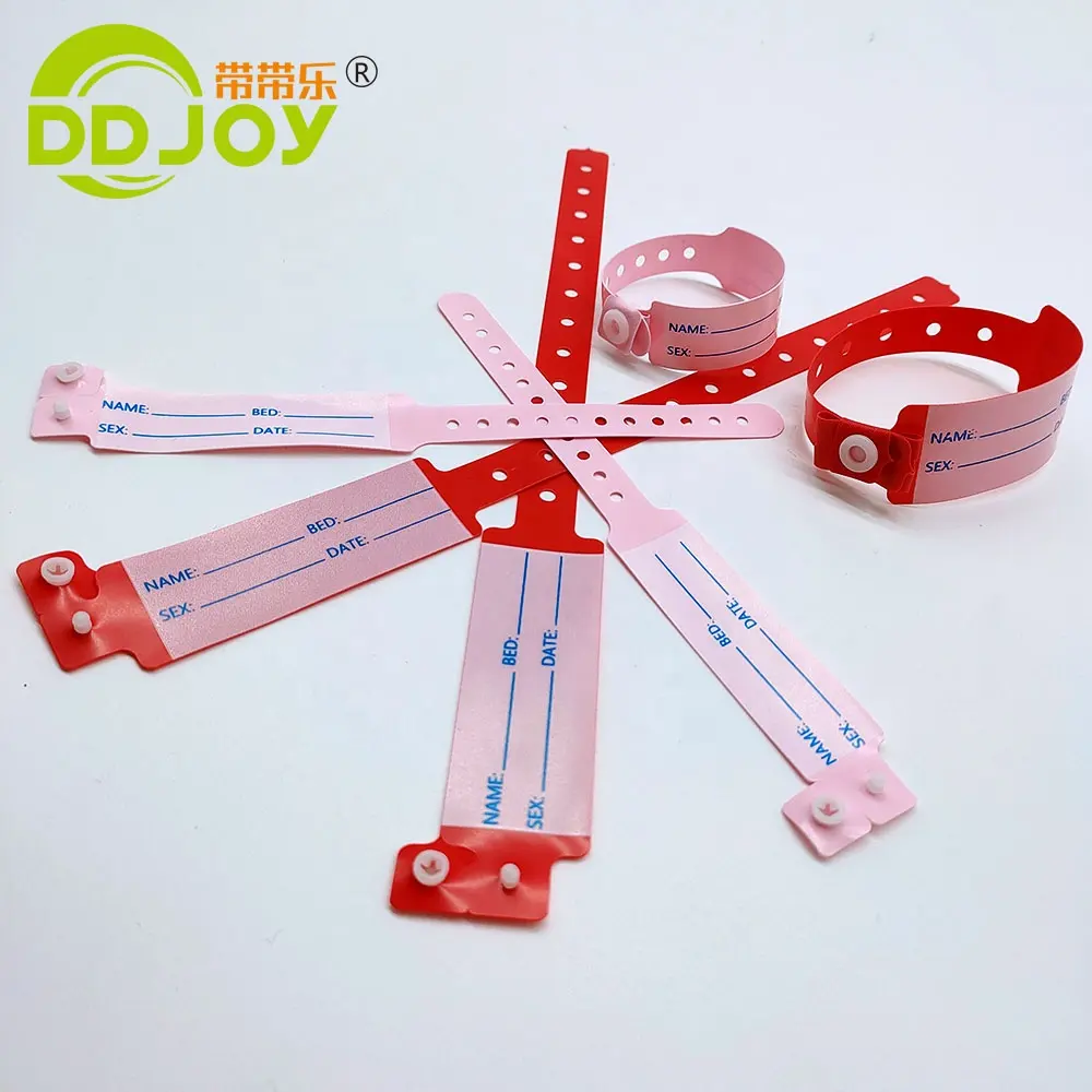 PVC Material Mother Baby Write on hospital medical id wristbands cheap custom hospital wristband