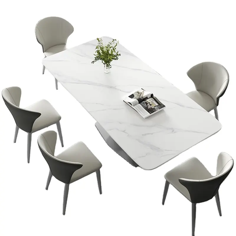 Hình chữ nhật bàn ăn cao cấp thiết kế hiện đại Trọng lượng nhẹ Slate bàn ăn ghế Bộ nóng bán Chất lượng cao Ý sang trọng
