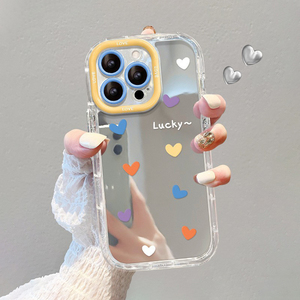 彩色爱心化妆镜TPU手机外壳适用于iPhone 16 15 14 Pro Max 16 Plus手机外壳 - Product Image 6