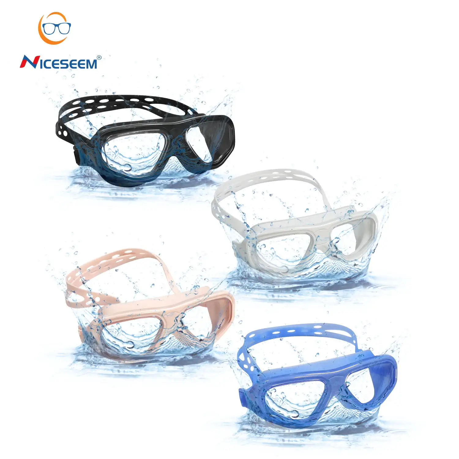 Occhiali da nuoto personalizzati con montatura grande in Silicone impermeabili Anti nebbia per bambini occhiali da nuoto