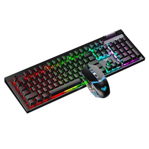 AULA T610 Wiederauf ladbarer drahtloser RGB-Tastatur-und Mausset mit Hintergrund beleuchtung Gaming Office Desktop-Laptop mit Metall funktion