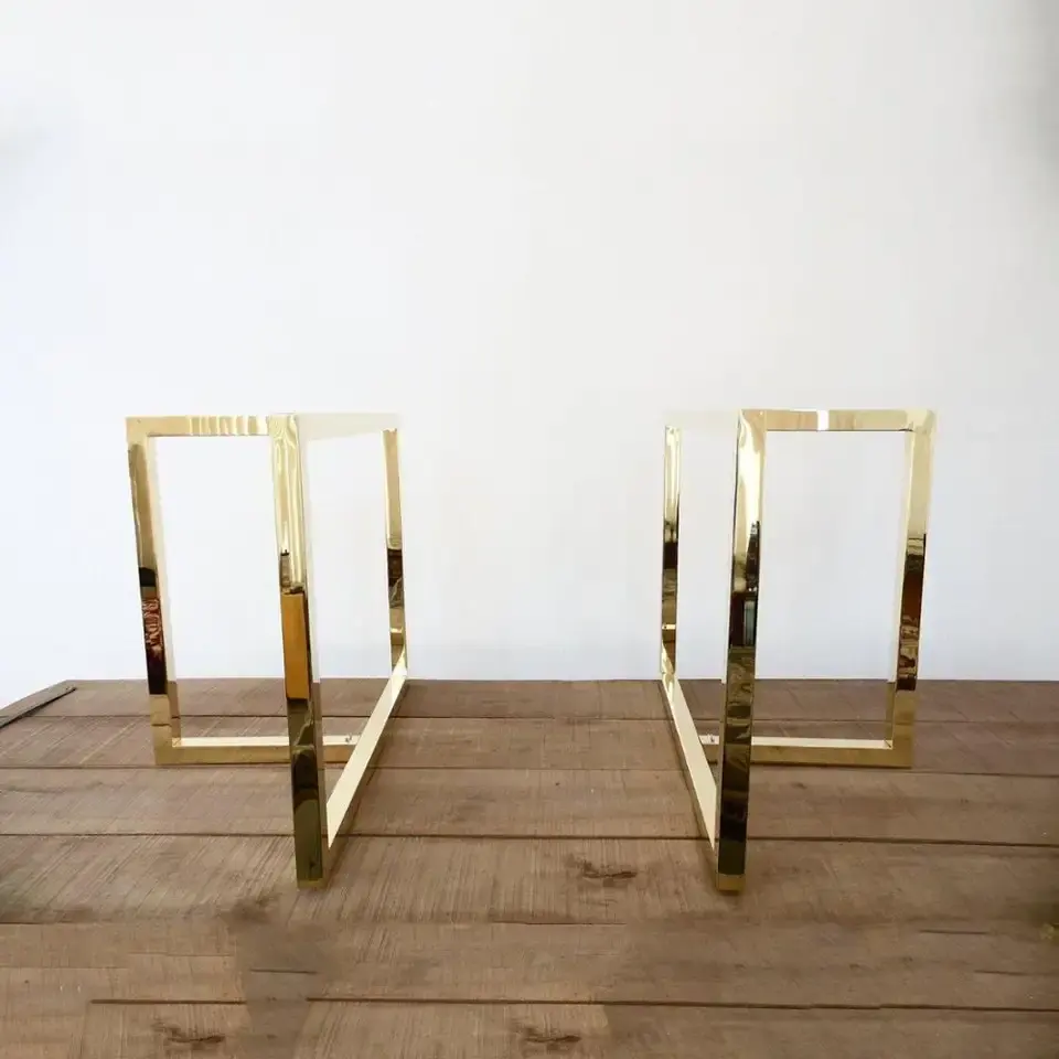 Tischbeine Eisen Holz modern Luxus Couchtischmöbel Bein Esstischständer Gold guter Preis glänzendes Metall Edelstahl