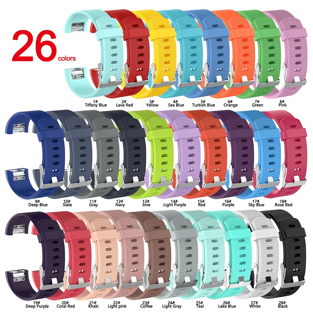 Shanhai pulseira de substituição, tira pequena disponível em cores variadas com fecho de metal seguro para fitbit charge 2