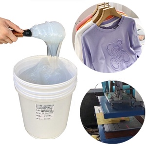 中国制造3D浮雕效果液体硅胶纺织油墨，用于服装标志丝网印刷/压花印刷 - Product Image 1
