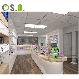 Pantalla de estilo moderno para ordenador portátil, escaparate de madera de alta gama, diseño de interior de tienda de ordenador - Product Image 5