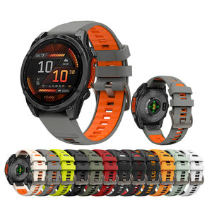 Dual-Color Silicone Watch Band for Garmin <strong>Fenix</strong> 8 <strong>Fenix</strong> 7 Official Style 22mm 26mm - Product Image 1