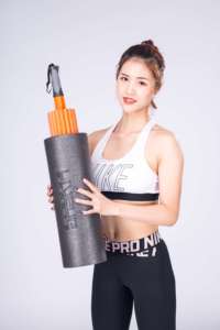 Meilleure vente Ensemble de <span class=keywords><strong>massage</strong></span> musculaire fitness de haute qualité personnalisé Rouleau de yoga en mousse chauffant 3 en 1 Orange + Noir 45x16.5cm LIVEUP - Product Image 4