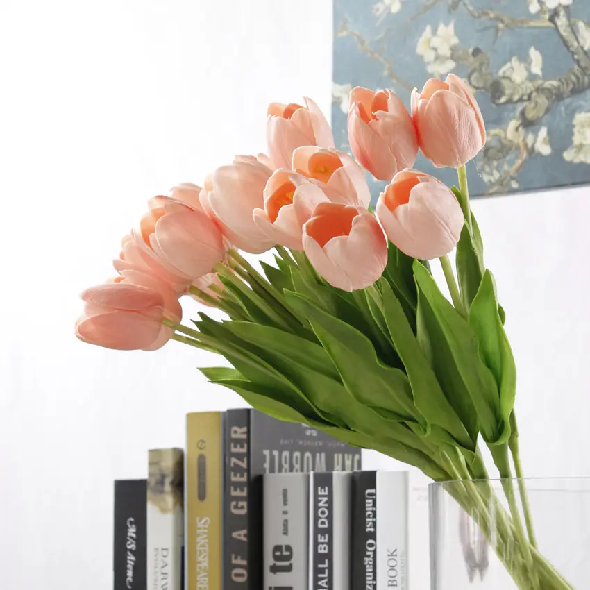  wholesale 53cm length single stem PU tulip home decorative high quality artificial flowers