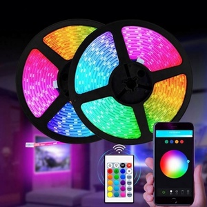 IP65 su geçirmez LED şerit ışık 5M RGB 5050 SMD 24 anahtar uzaktan 12V 24V güç tam kiti - Product Image 1