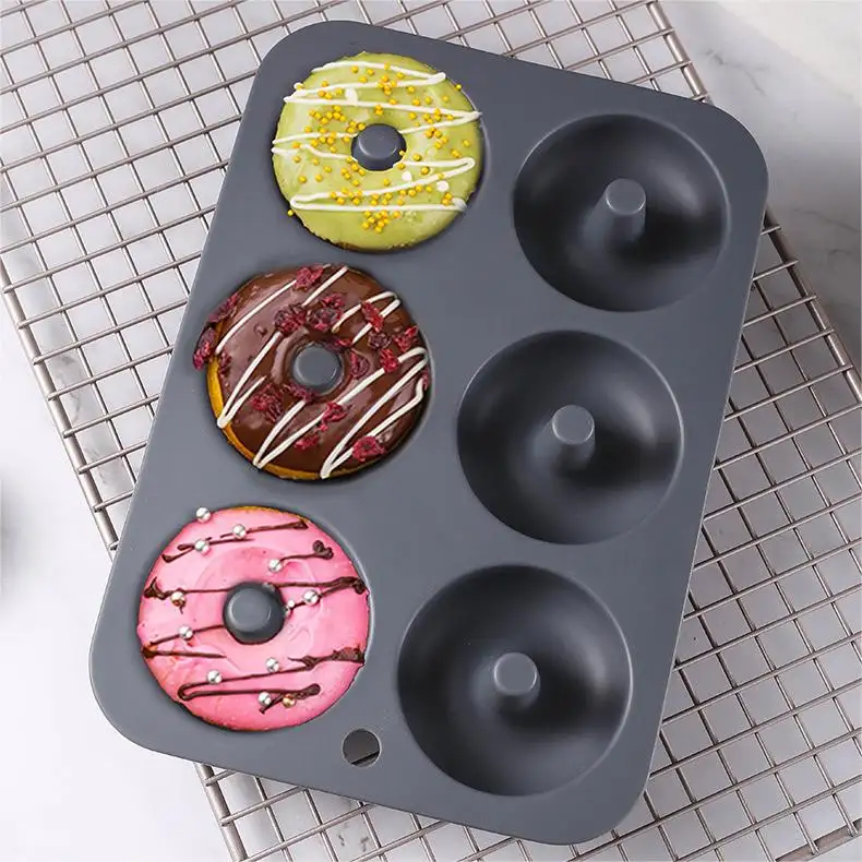 Food grade silicone donut molde mousse bolo moldar várias formas forno ferramenta donut