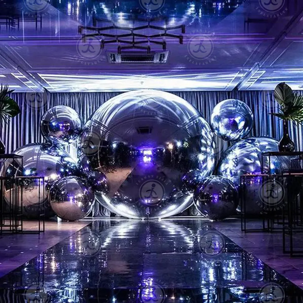 1M 2M 3M Opblaasbare Spiegelbal Gigantische Evenementendecoratie Pvc Zwevende Bol Spiegel Ballon Disco