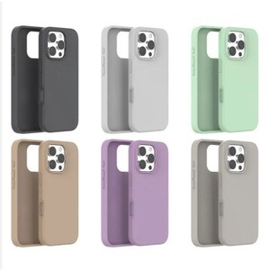 高品質の液体シリコン電話ケースピュアカラースキンフレンドリーカバーiPhone用のシンプルなビジネス1615 14 13 12 Plus Pro Max - Product Image 3