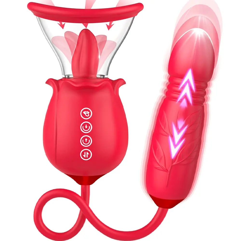 Neonadaları yetişkin seks oyuncakları 3 in 1 klitoral emme gül g spot thrusting dil emme ve yalama vibratör kadınlar için