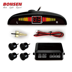 Sensor LED de estacionamiento para coche, con 4 sensores de marcha atrás, sistema de detección de Radar de estacionamiento, pantalla de retroiluminación - Product Image 1