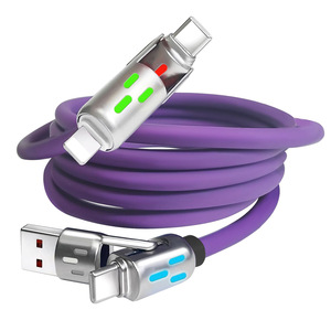 240W hızlı şarj 2 In 2 veri kablosu Iphone 4 in 1 OD 6MM Tpe mikro için C tipi Usb veri kabloları için Android tüm cep telefonları telefon - Product Image 1