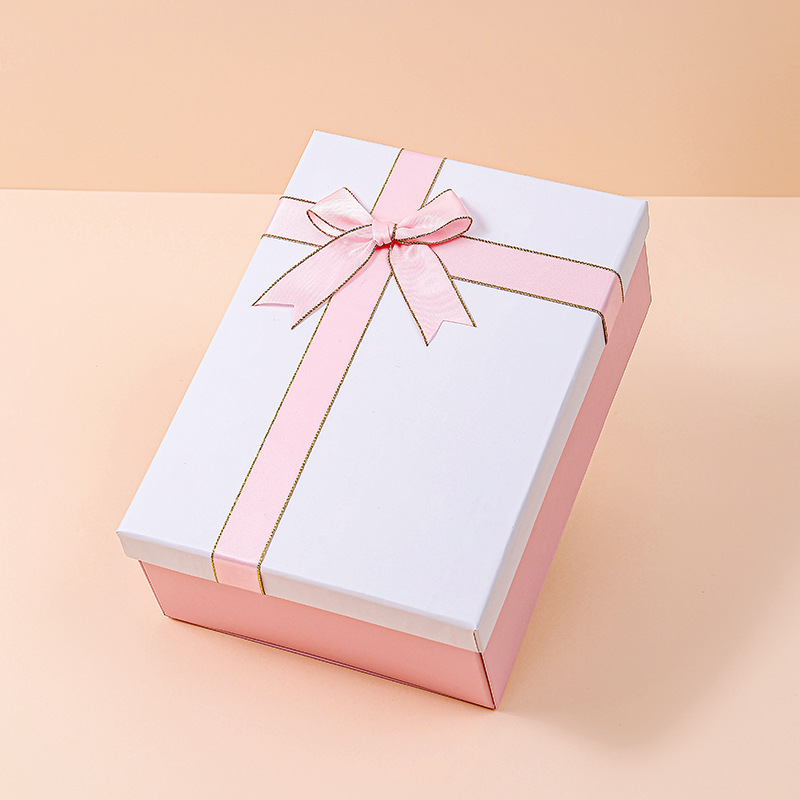 9 Cajas Plegables de Dos Piezas (Base y Tapa) en Rosa y Blanco