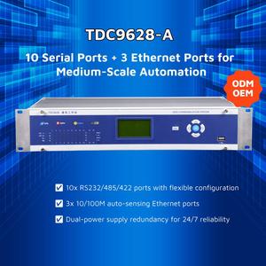 TDC9628-A工业网关10串行端口3以太网端口RS232 <span class=keywords><strong>RS485</strong></span> RS422协议转换器冗余支持