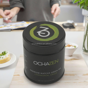 定制空食品级抹茶罐锡罐豪华圆形金属茶罐咖啡豆抹茶锡盒包装