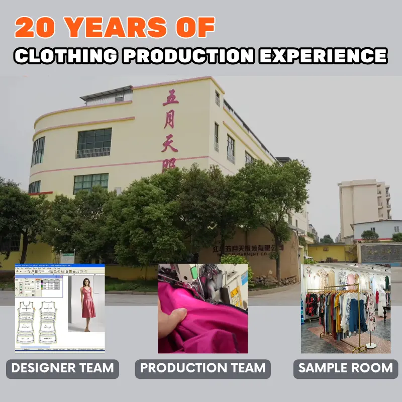 Fournisseurs vérifiés Fabricants de vêtements de douane pour femmes Robes décontractées Vêtement Usine Petite quantité minimale de commande Vêtements sur mesure